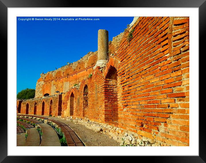 Amphitheatre Perimeter Framed Mounted Print by Gwion Healy