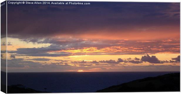 Cornish Sunset Canvas Print by Steve Allen