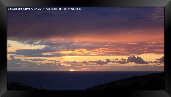 Cornish Sunset Framed Print by Steve Allen