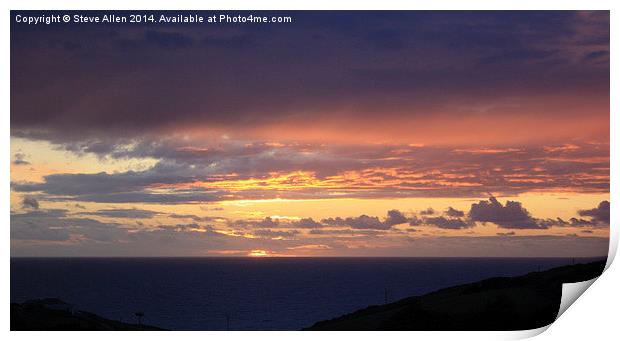 Cornish Sunset Print by Steve Allen