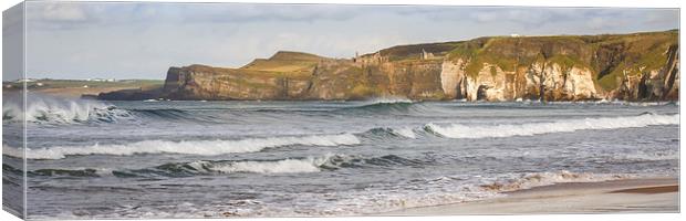 Waves at White Rocks, Portrush (2) Canvas Print by David McFarland