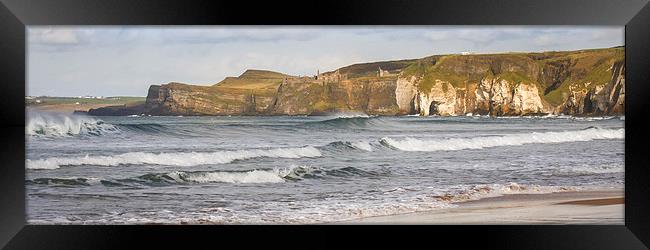 Waves at White Rocks, Portrush (2) Framed Print by David McFarland