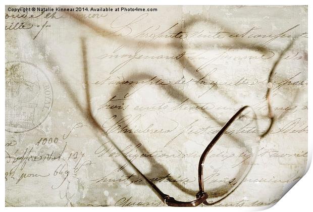 Vintage Effect Reading Glasses in Sunlight Print by Natalie Kinnear
