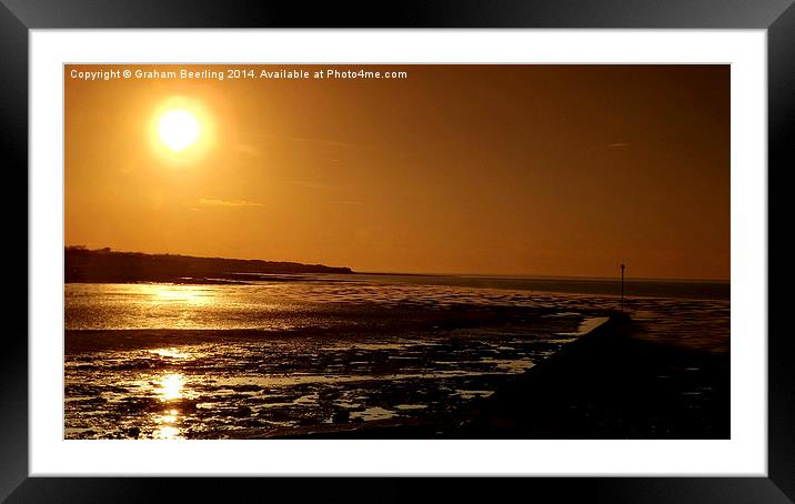 Sunset Beach Framed Mounted Print by Graham Beerling
