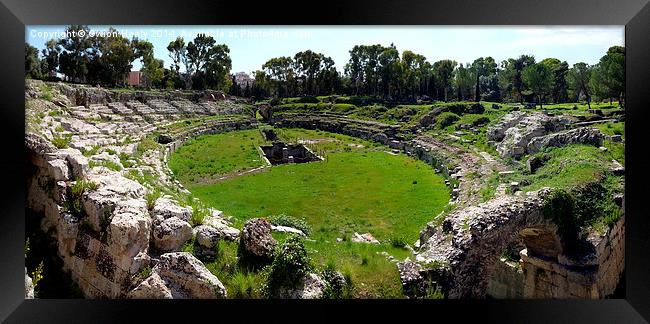 Amphitheatre Syracuse Framed Print by Gwion Healy