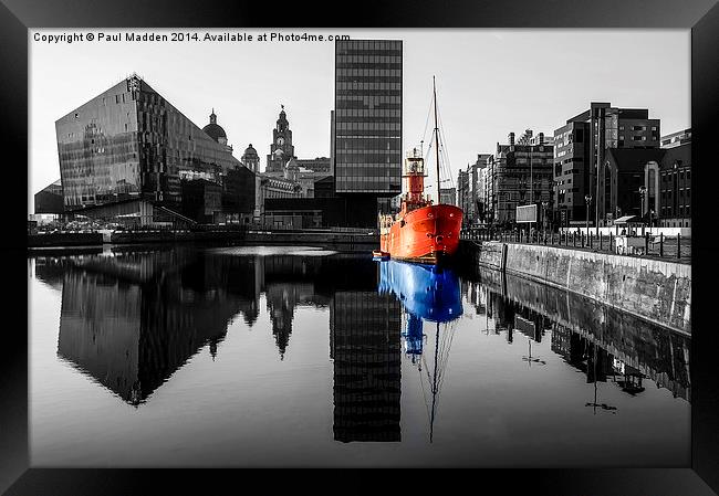 Canning Dock Red And Blue Framed Print by Paul Madden