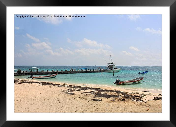 Puerto Morelos Jetty Framed Mounted Print by Paul Williams