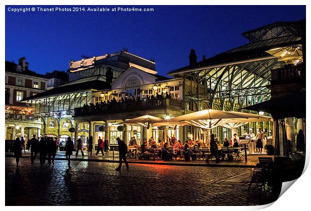 Covent garden at night Print by Thanet Photos