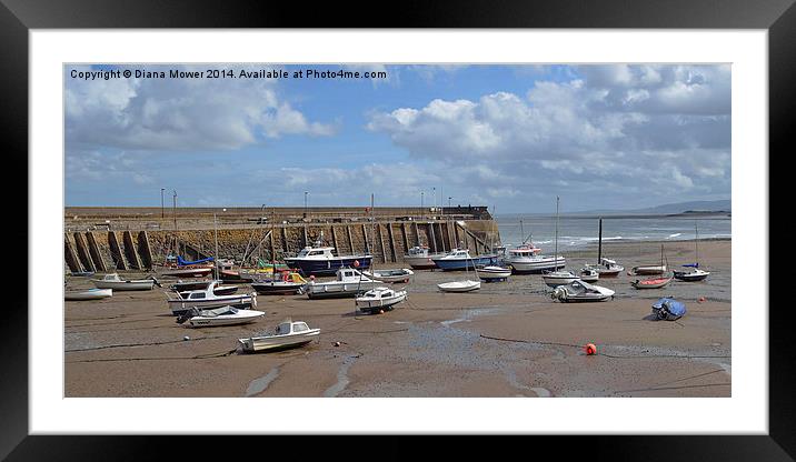 Minehead Harbour Framed Mounted Print by Diana Mower