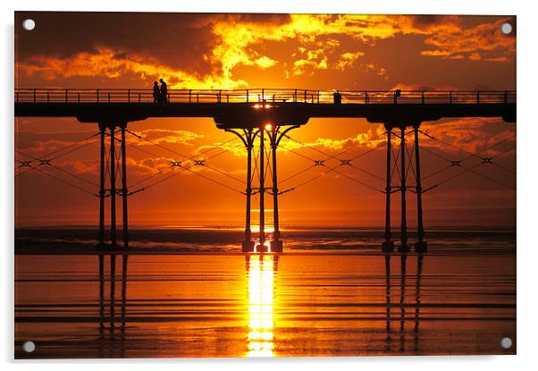 Saltburn Sunset Acrylic by Dave Hudspeth Landscape Photography