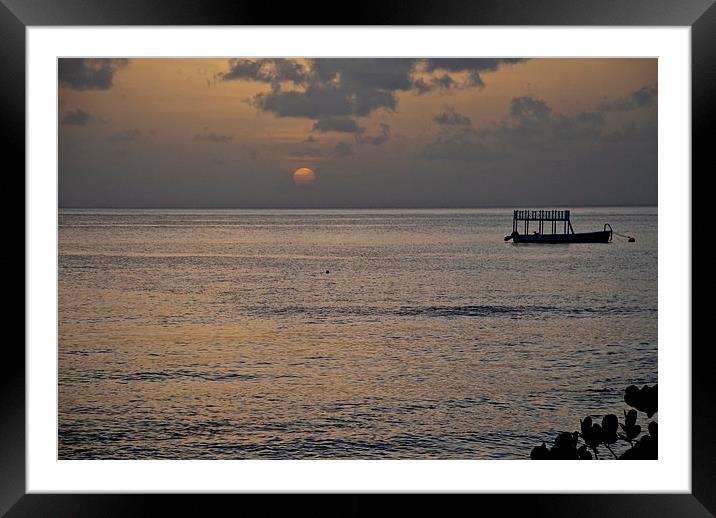 Barbados at dusk Framed Mounted Print by steve akerman