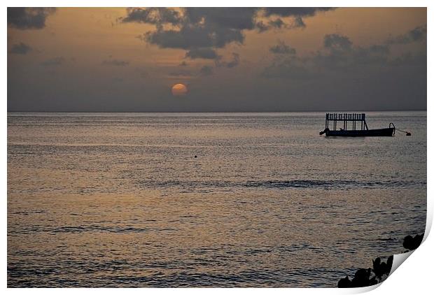 Barbados at dusk Print by steve akerman