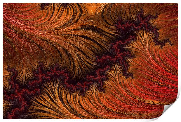 Liquid Gold - A Fractal Abstract Print by Ann Garrett
