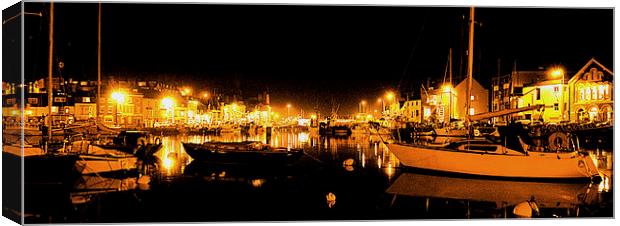 JST3009 Harbour at night Canvas Print by Jim Tampin