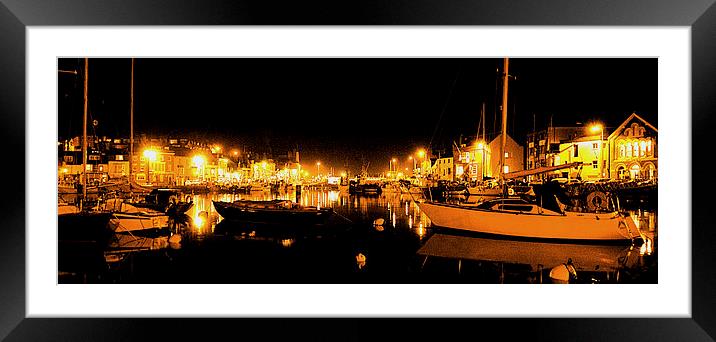 JST3009 Harbour at night Framed Mounted Print by Jim Tampin