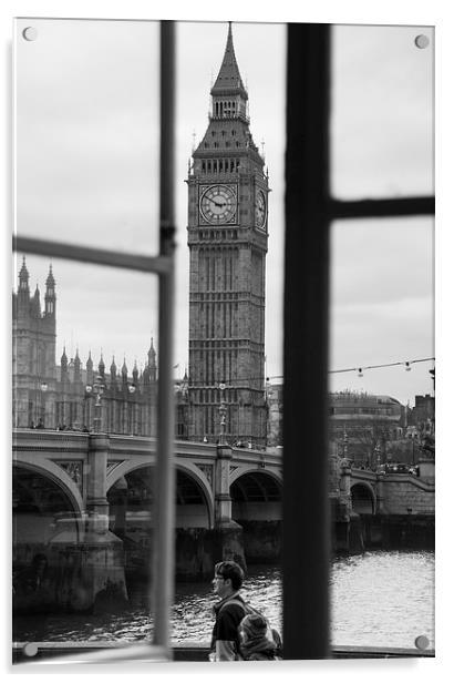 Westminster through the window Acrylic by Keith Thorburn EFIAP/b