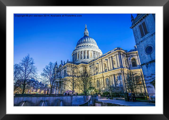 St Pauls Cathedral Framed Mounted Print by Phil Robinson
