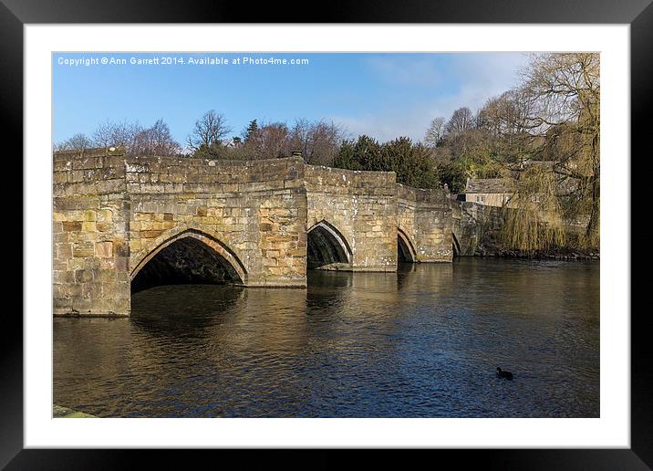 Bakewell Bridge Framed Mounted Print by Ann Garrett