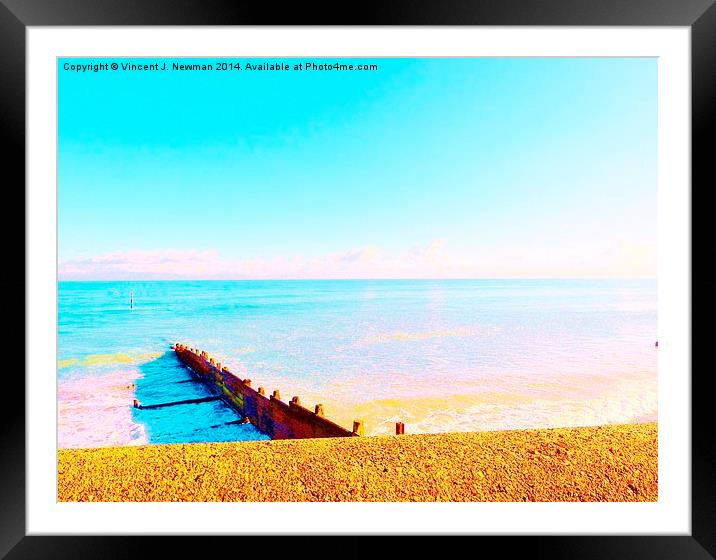 Beautiful Day at The Beach Framed Mounted Print by Vincent J. Newman