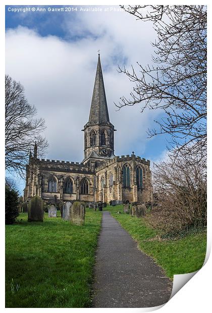 All Saints Church Bakewell Print by Ann Garrett