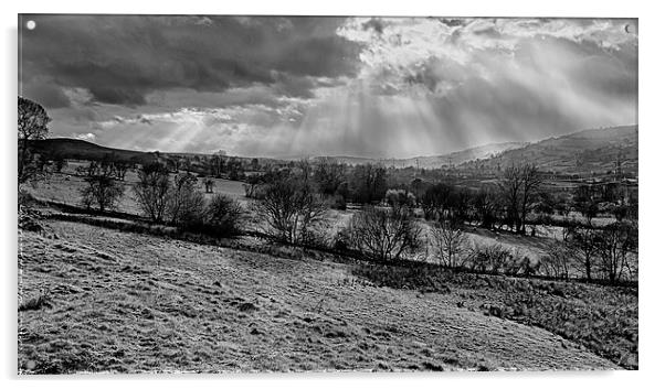 Sunrays over Bryneglwys Acrylic by Nigel Jones