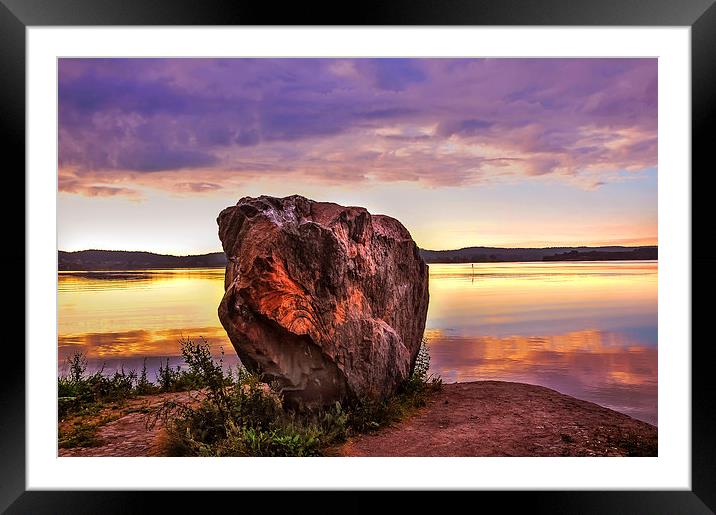 The Sunrise Over Mysterious Stone. North Russia Framed Mounted Print by Jenny Rainbow