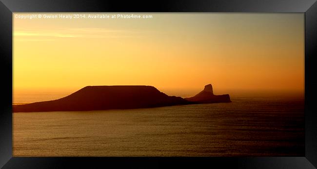 Worms head at dusk Framed Print by Gwion Healy