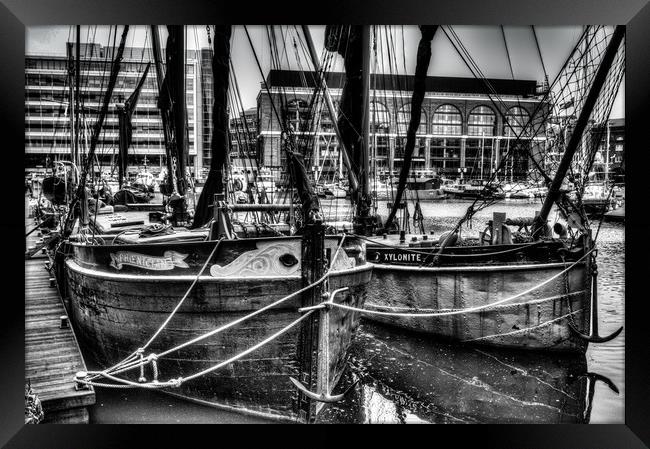 River Thames Sailing Barges Framed Print by David Pyatt