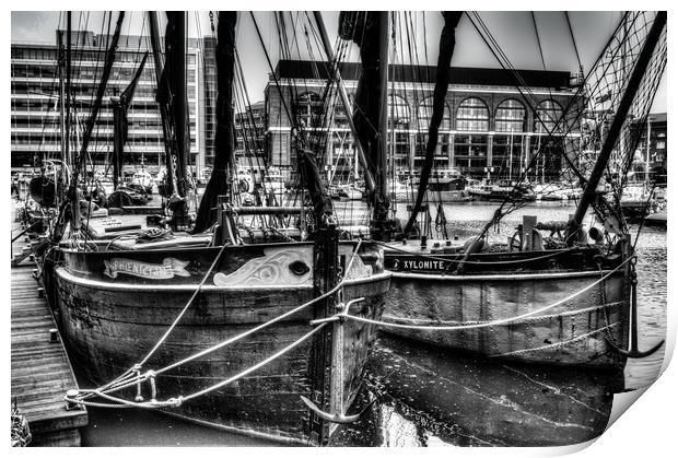 River Thames Sailing Barges Print by David Pyatt