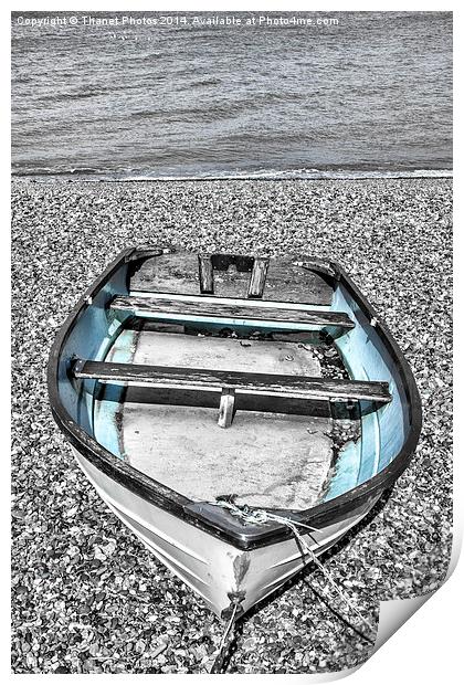 Boat on shingle Print by Thanet Photos