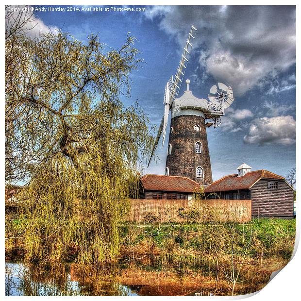 Wray Common Windmill Print by Andy Huntley