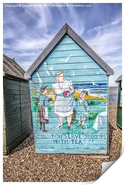 Cartoon beach hut Print by Thanet Photos