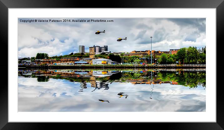Glasgow Waterfront Framed Mounted Print by Valerie Paterson