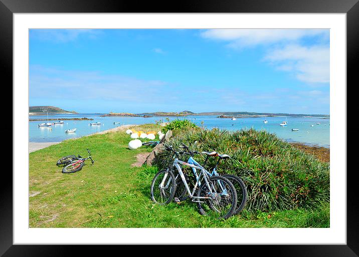 Cycling In The Isles Of Scilly Framed Mounted Print by Malcolm Snook