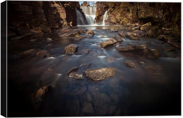 Penllergaer waterfalls Swansea Canvas Print by Leighton Collins