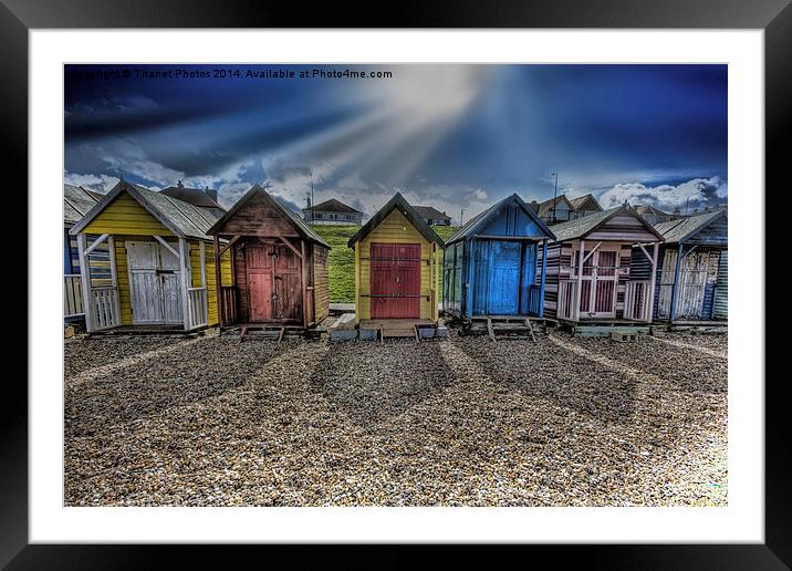 HDR beach huts Framed Mounted Print by Thanet Photos