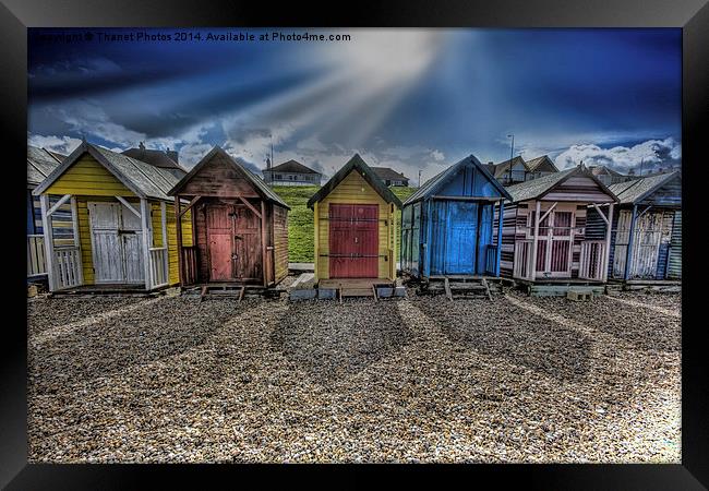 HDR beach huts Framed Print by Thanet Photos