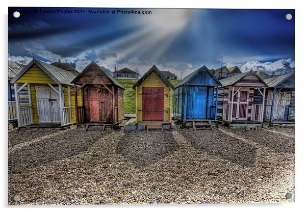 HDR beach huts Acrylic by Thanet Photos