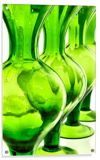green glass still life Acrylic by Heather Newton