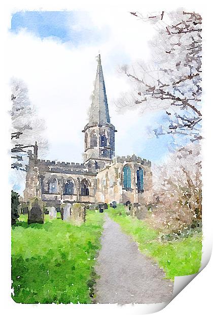 All Saints Church Bakewell Print by Ann Garrett