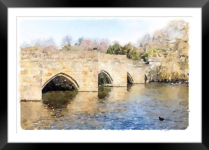 Bakewell Bridge Framed Mounted Print by Ann Garrett