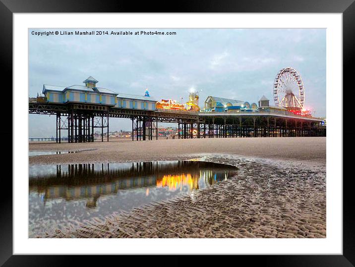 Dusk over Central Pier. Framed Mounted Print by Lilian Marshall