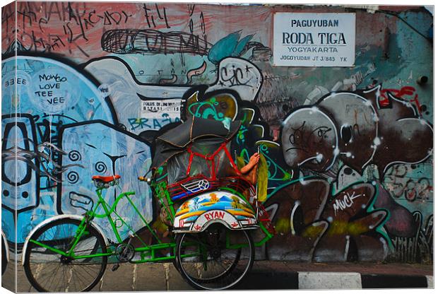 Indonesian Rikshaw  Canvas Print by Alexander Mieszkowski
