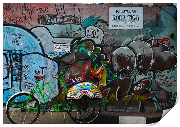 Indonesian Rikshaw  Print by Alexander Mieszkowski