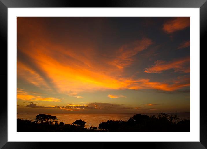 Sunset in Mauritius Framed Mounted Print by Gilbert Hurree