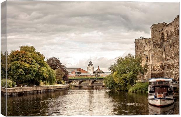 Majestic Castle Watching over the Mighty River Tre Canvas Print by P D