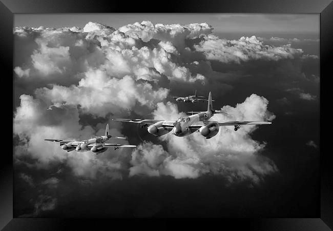 Mosquitos above clouds black and white version Framed Print by Gary Eason