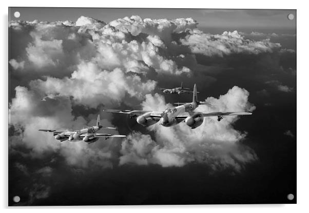 Mosquitos above clouds black and white version Acrylic by Gary Eason