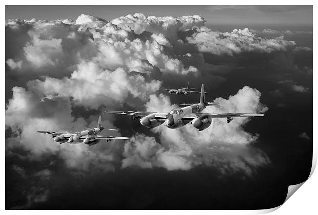 Mosquitos above clouds black and white version Print by Gary Eason