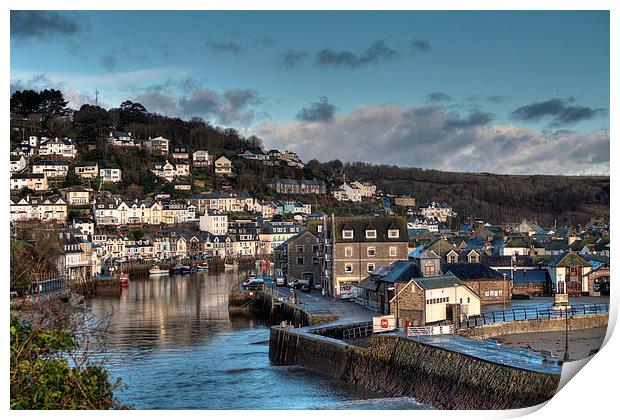 Peaceful day on the Looe River Print by Rosie Spooner